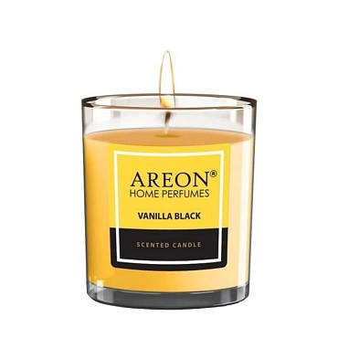 AREON Свеча ароматическая, черная ваниль / HOME PERFUMES Vanilla Black 120 гр