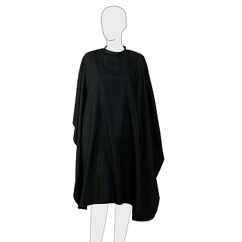 DEWAL PROFESSIONAL Пеньюар для стрижки Классика, полиэстер, на крючках, черный 130х148 см, фото 2