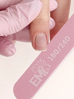 E.MI Пилка для ногтей 180/240, розовая, фото 2