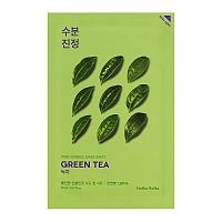 Маска тканевая противовоспалительная Пьюр Эссенс, зеленый чай / Pure Essence Mask Sheet Green Tea 20 мл, HOLIKA HOLIKA