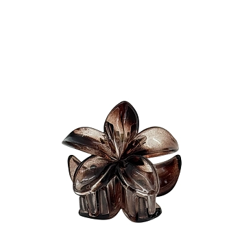 IWOU PROFESSIONAL Краб для волос малый Франжипани розово-коричневый глянец 4*4см 2шт, фото 2