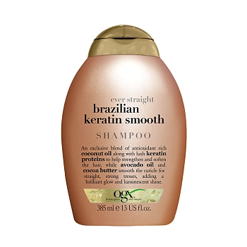 Шампунь разглаживающий для укрепления волос Бразильский кератин / Ever Straight Brazilian Keratin Smooth Shampoo 385 мл