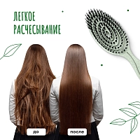 SOLOMEYA Био-расческа подвижная для волос c натуральной щетиной, зеленая / Detangling Bio Hair Brush With Natural Boar Bristle Green, фото 6
