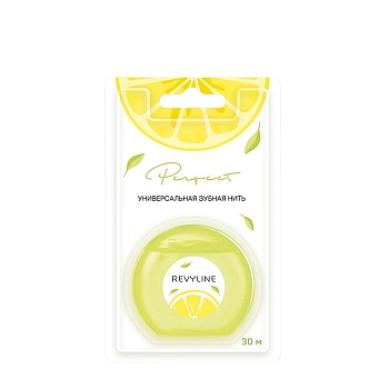 Нить зубная вощеная, полиэтилентерефталат с бамбуковым углем, лимон и мята / Perfect 30 м