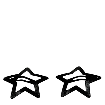 IWOU PROFESSIONAL Заколка клик-клак Звездочки черные 3*3см 2 шт, фото 2