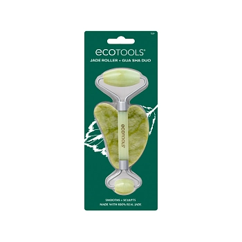ECOTOOLS Мини-роллер нефритовый для лица и скребок гуаша / Jade Roller + Guasua Stone Duo, фото 2