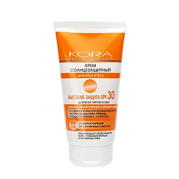 Крем солнцезащитный для лица и тела SPF 30 150 мл, KORA