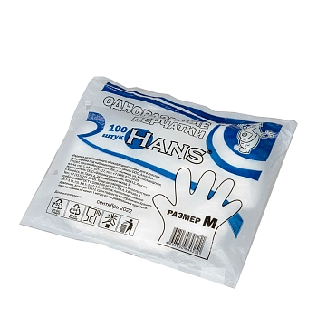 ЧИСТОВЬЕ Перчатки п/э M прозрачные 100 шт, фото 2