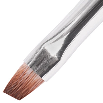 Кисть скошенная для геля, искусственный ворс, в тубе № 3