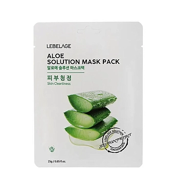 Маска тканевая для лица Алоэ / Lebelage Aloe Solution Mask Pack 25 гр
