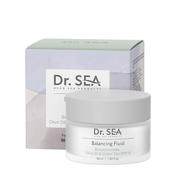 DR. SEA Крем - флюид балансирующий с комплексом биосахаридов, оливой и зеленым чаем SPF15 / Dr.Sea 50 мл, фото 2