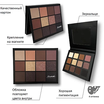 MARVEL COSMETICS Тени для век #1 / Marvel  Y001 warm autumn 141 гр, фото 4