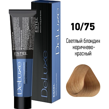 ESTEL PROFESSIONAL 10/75 краска для волос, светлый блондин коричнево-красный / DE LUXE 60 мл, фото 2