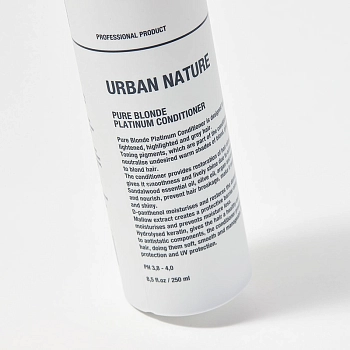 URBAN NATURE Кондиционер тонирующий для светлых волос / PURE BLONDE PLATINUM CONDITIONER 250 мл, фото 3