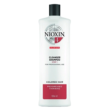 NIOXIN Шампунь очищающий для химически обработанных, заметно редеющих волос, Система 4, 1000 мл
