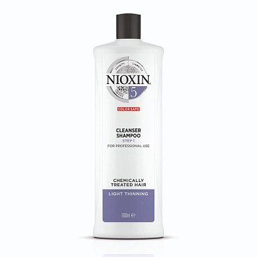 NIOXIN Шампунь очищающий для жестких натуральных и окрашенных волос, Система 5, 1000 мл