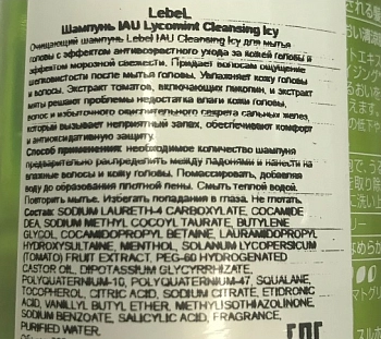 LEBEL Шампунь для волос / IAU Lycomint cleansing icy 200 мл, фото 3
