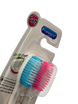 IWOU PROFESSIONAL Набор зубных щеток голубая+розовая Soft 2шт/FARRES, фото 2