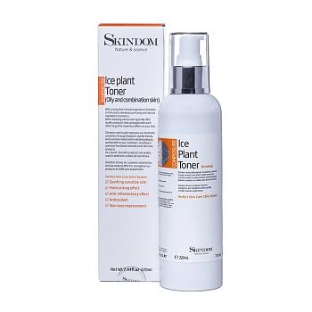 SKINDOM Тоник с ледяником для жирной и комбинированной кожи / ICE PLANT TONER SENSITIVE 220 мл, фото 2
