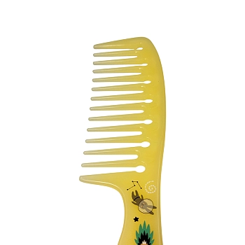 IWOU PROFESSIONAL Расческа-гребень с ручкой желтая 21см/DUOMEI, фото 2