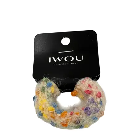 IWOU PROFESSIONAL Резинка для волос Меланж бежевая 1шт - 1