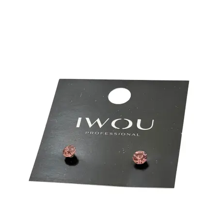 IWOU PROFESSIONAL Серьги гвоздики IWOU теплая роза 7мм - 2