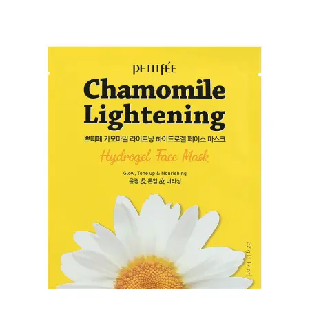 PETITFEE Маска гидрогелевая выравнивающая тон кожи / Chamomile Lightening Hydrogel Face Mask 32 гр - 1
