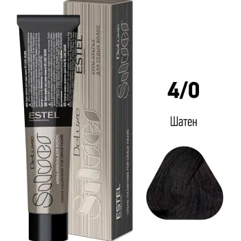 ESTEL PROFESSIONAL 4/0 краска для волос, шатен / DE LUXE SILVER 60 мл, фото 2