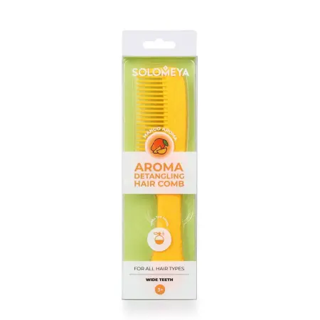 SOLOMEYA Арома-расческа, гребень для волос с ароматом манго / Aroma Detangling Hair Comb Mango - 3