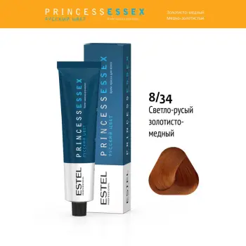 ESTEL PROFESSIONAL 8/34 краска для волос, светло-русый золотисто-медный (бренди) / ESSEX Princess 60 мл, фото 2