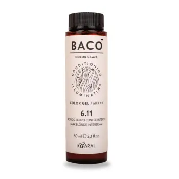 KAARAL 6.11 краска для волос, темный блондин интенсивно-пепельный / BACO COLOR GLAZE 60 мл, фото 2