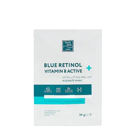 BEAUTY STYLE Маска-лифтинг альгинатная / Blue Retinol + Vitamin B Active Beauty Style 30 гр*10 шт - 3