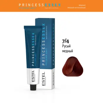ESTEL PROFESSIONAL 7/4 краска для волос, средне-русый медный / ESSEX Princess 60 мл, фото 2