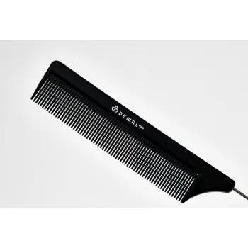 DEWAL PROFESSIONAL Расческа рабочая с металлическим хвостиком Эконом (черная) 20,5 см, фото 3