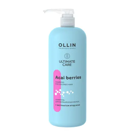 OLLIN PROFESSIONAL Шампунь для окрашенных волос с экстрактом ягод асаи / Ultimate Care 1000 мл - 1