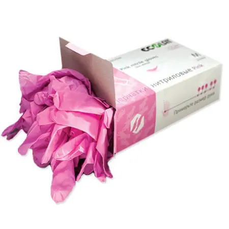 ECOLAT Перчатки нитриловые, розовые, размер M / Pink EcoLat 100 шт - 3