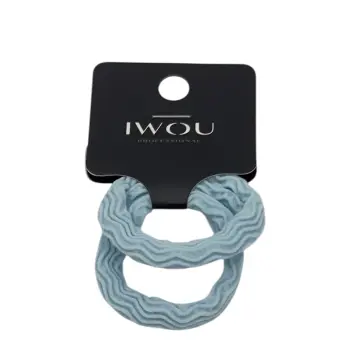IWOU PROFESSIONAL Резинка для волос Волна светло-голубая 2шт, фото 2