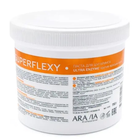 ARAVIA Professional Паста для шугаринга Мягкая с ферментами / SUPERFLEXY Ultra Enzyme 750 г - 4