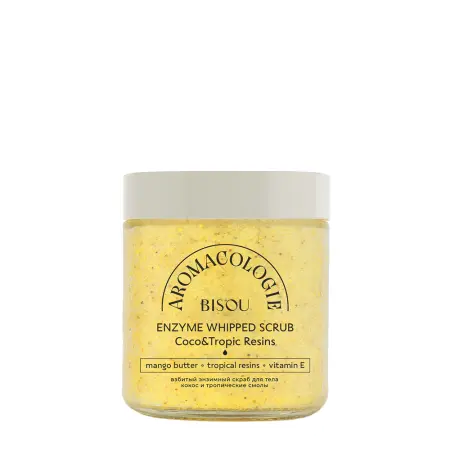 BISOU Скраб энзимный взбитый для тела Кокос-тропические смолы / BISOU Aromacologie 250 мл - 1