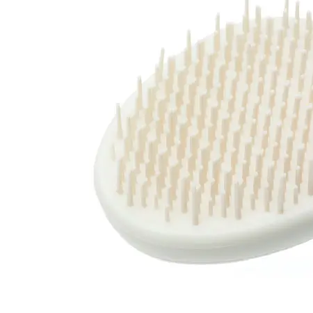 DEWAL BEAUTY Щетка массажная Прованс с пластиковым штифтом, овальная, кремовая - 3