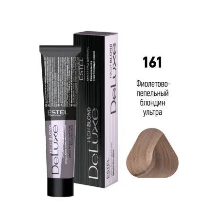 ESTEL PROFESSIONAL 161 краска для волос, фиолетово-пепельный блондин ультра / DE LUXE HIGH BLOND 60 мл - 3