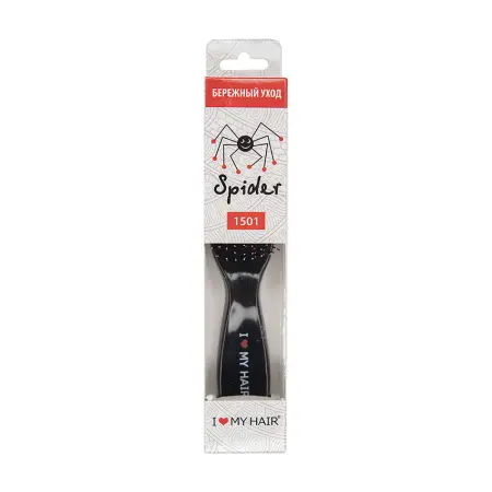 I LOVE MY HAIR Щетка парикмахерская для волос Spider Classic 1501, черная глянцевая M - 4