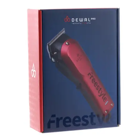DEWAL PROFESSIONAL Машинка для стрижки Fгeestyle красная, 0.5-2мм, аккумуляторно-сетевая, 6 насадок - 9