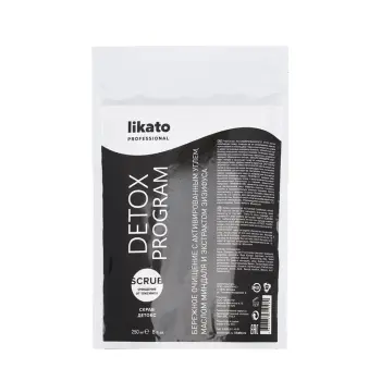 Скраб обновляющий с активированным углем для тела / DETOX Likato professional (organic) 250 мл