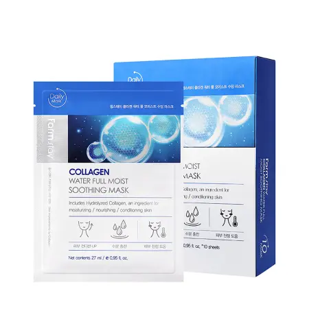 FARMSTAY Маска успокаивающая для лица с коллагеном / Collagen Water Full Moist Soothing Mask 10*27 мл - 2