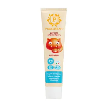 Паста зубная детская 3-6 Пломбир (50 RDA) / President 43 г