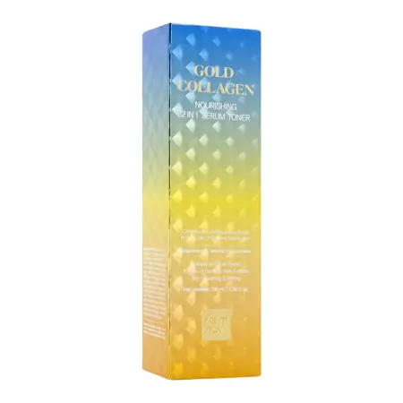 FARMSTAY Тонер-сыворотка для лица / GOLD COLLAGEN NOURISHING 2 IN1 SERUM TONER 130 мл - 2