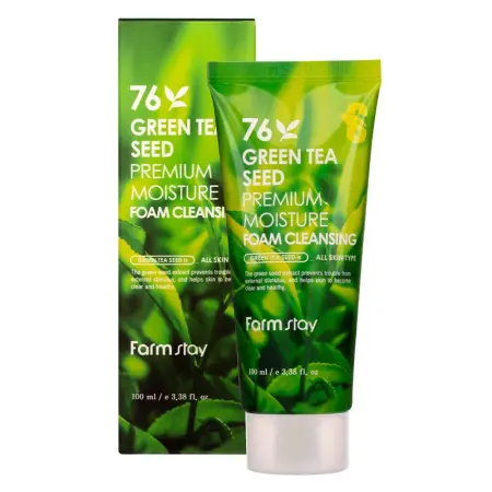 FARMSTAY Пенка очищающая увлажняющая с семенами зеленого чая / Cleansing Foam 100 мл - 2