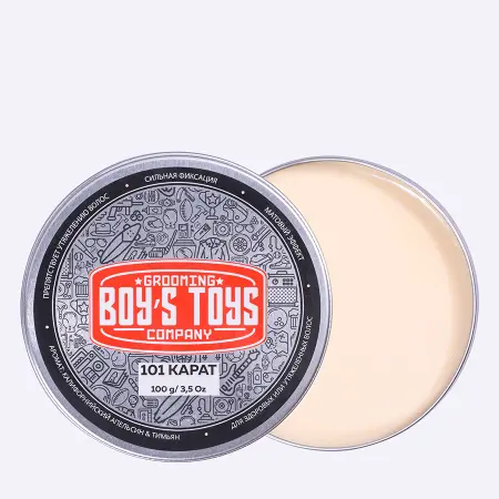 BOY S TOYS Паста для укладки волос высокой фиксации с низким уровнем блеска 101 карат / Boy s Toys 100 мл - 3