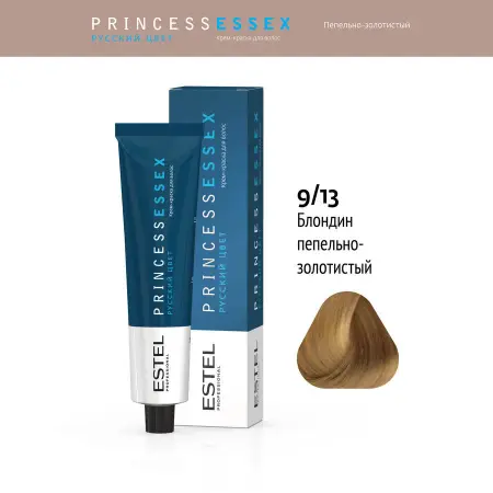 ESTEL PROFESSIONAL 9/13 краска для волос, блондин пепельно-золотистый (Сахара) / ESSEX Princess 60 мл - 2